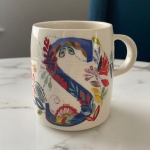 Anthropologie “S” Coffee Mug